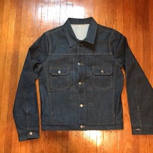Raw Selvedge Denim Trucker Biker Jacket Slim Fit